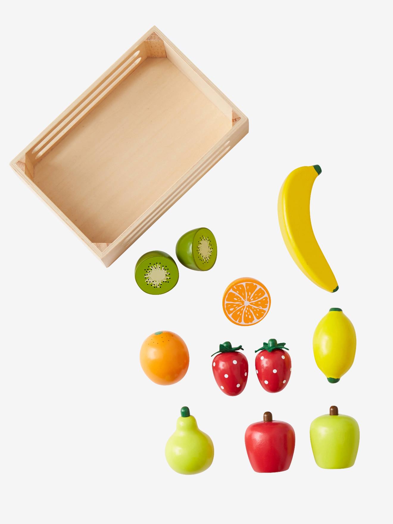 Cagette de fruits en bois FSC® pour dinette multicolore