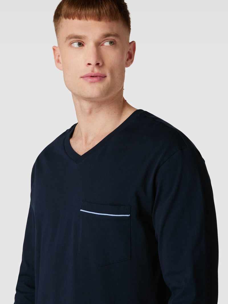 Pyjama mit Streifenmuster in dunkelblau