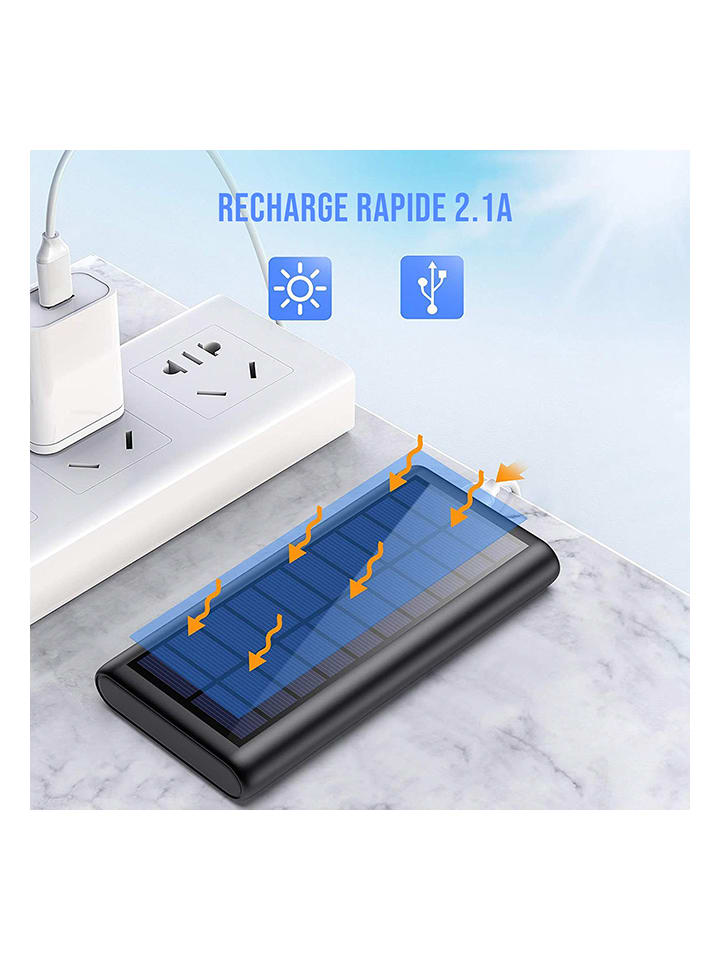 SmartCase Solar-Powerbank in Schwarz - 30.000 mAh günstig kaufen onesize