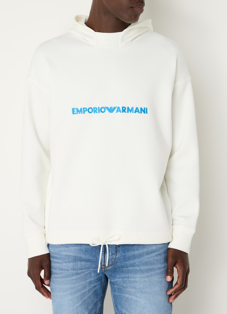 Emporio Armani Hoodie with logo embroidery and drawstring