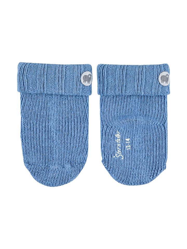 Sterntaler Baby Socken Wolle in mittelblau melange günstig kaufen