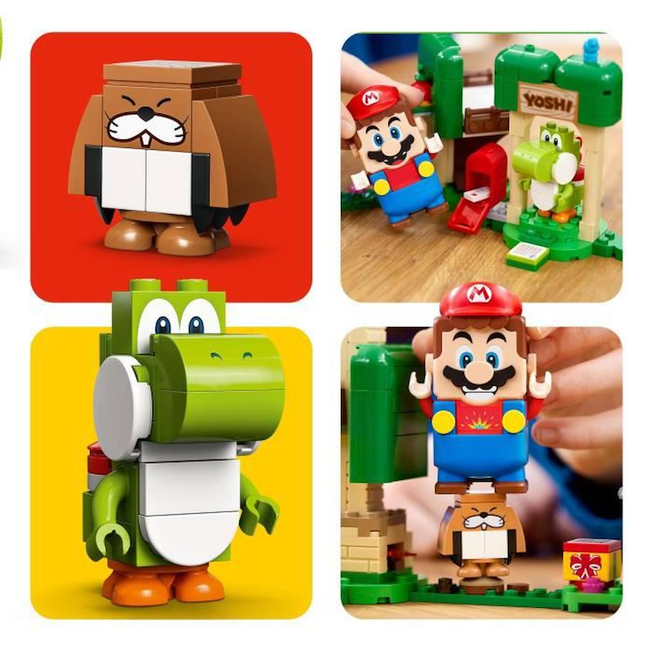 LEGO 71406 Super Mario Ensemble d’Extension La Maison Cadeau de Yoshi, Jouet Super Mario, Figurine, avec Manège, Enfants 6 Ans rouge