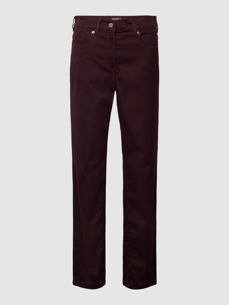 Comfort Fit Jeans im 5-Pocket-Design Modell 'GRETA' in dunkelrot