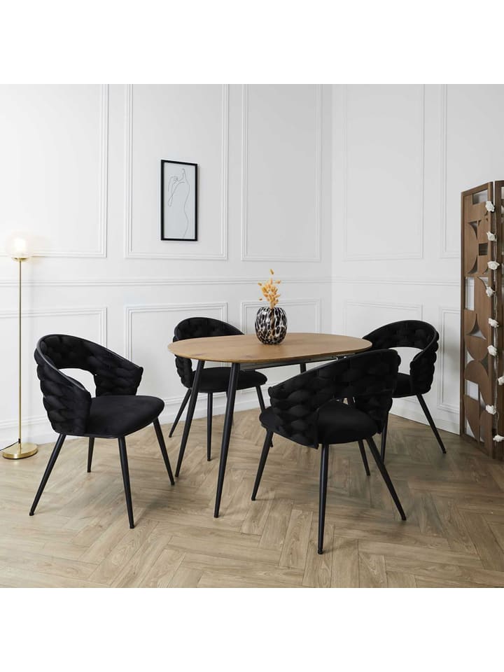 Rétro Chic Esszimmerstuhl ''Sawyer'' in Schwarz - (B)63 x (H)83 x (T)54 cm günstig kaufen onesize