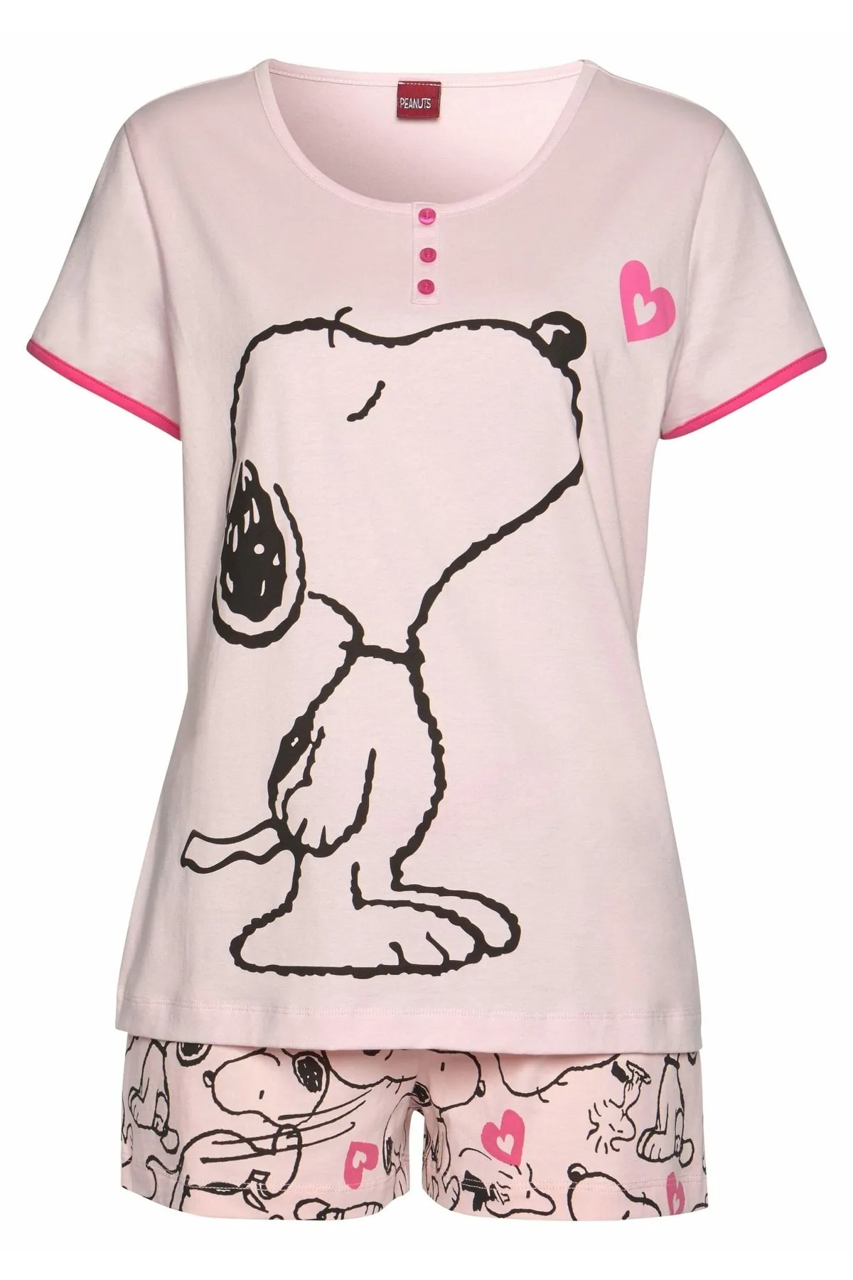 PEANUTS  Pyjama set - Rosa - Unifarben