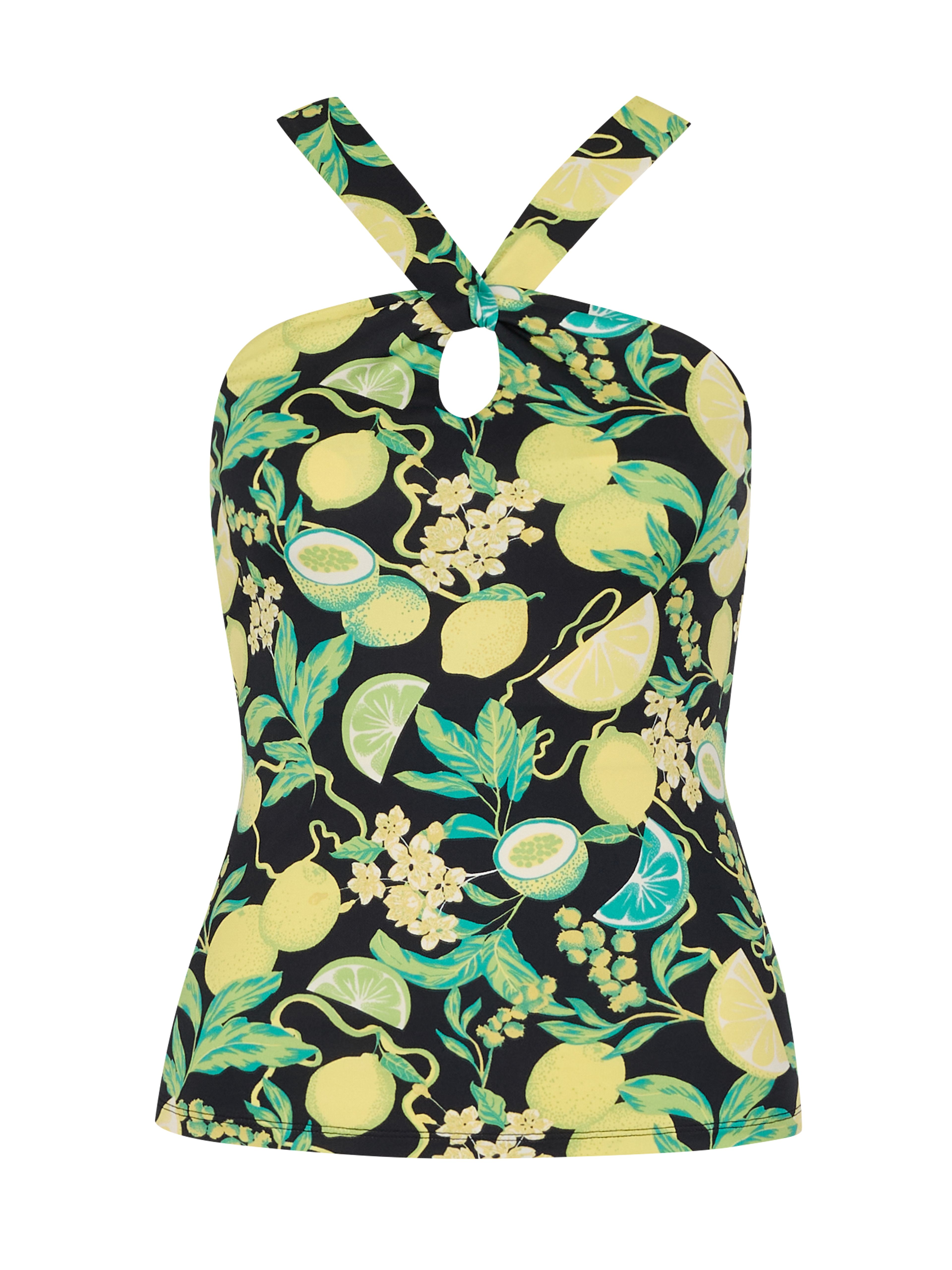 Schwarz-gelb gemustertes Damen-Tank-Top ORSAY