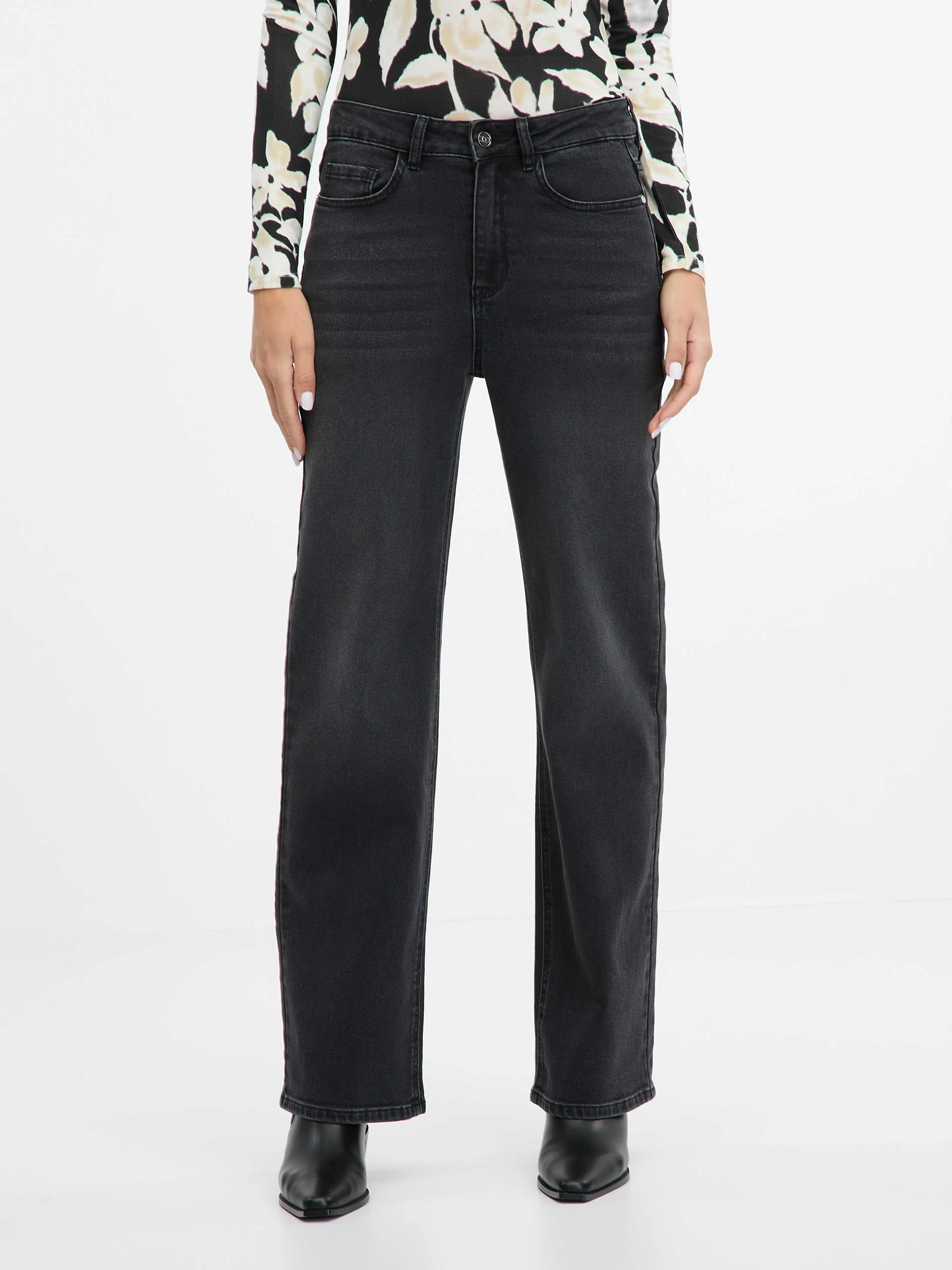Schwarze weite Damenjeans ORSAY