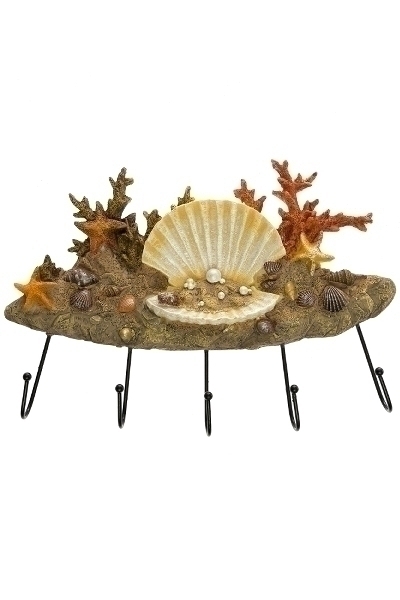 MyFlair Schmuckhalter: Muscheln m. 5 Haken, aus Metall in Schwarz