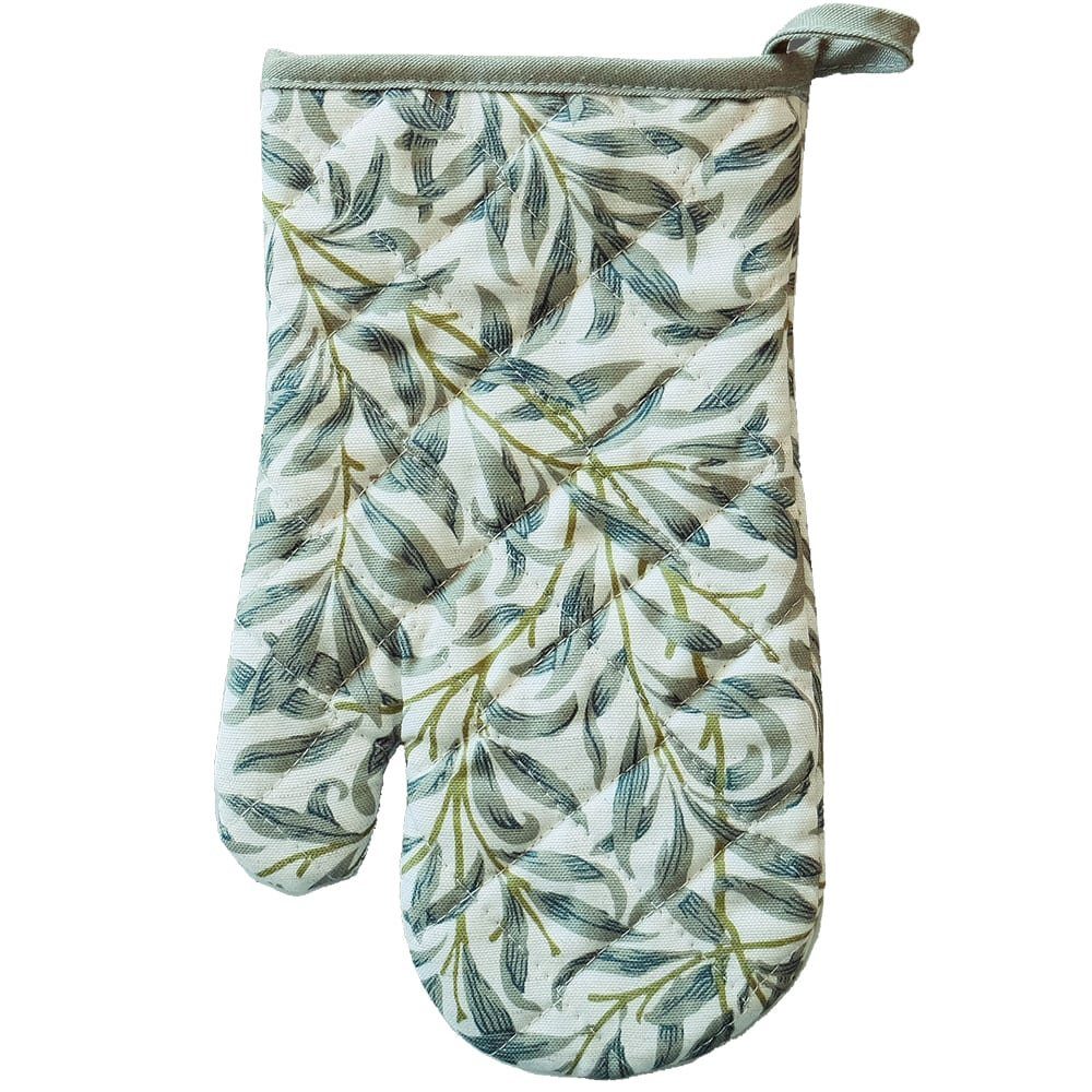 matches21 HOME & HOBBY Topflappen Topfhandschuhe Olivenblätter mediterran Druck grün 28 cm, (2-tlg)