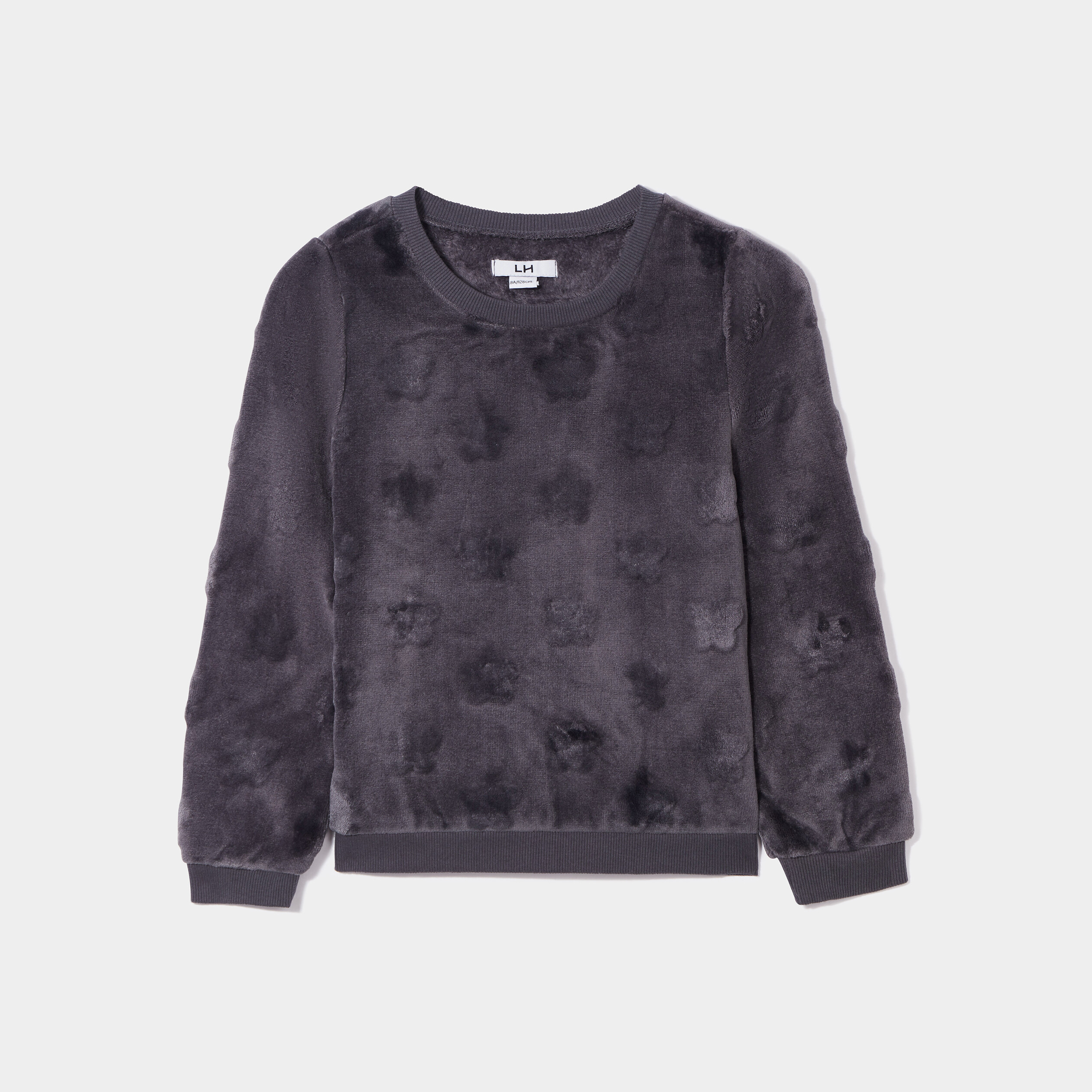Sweat doux manches longues gris foncé fille | La Halle