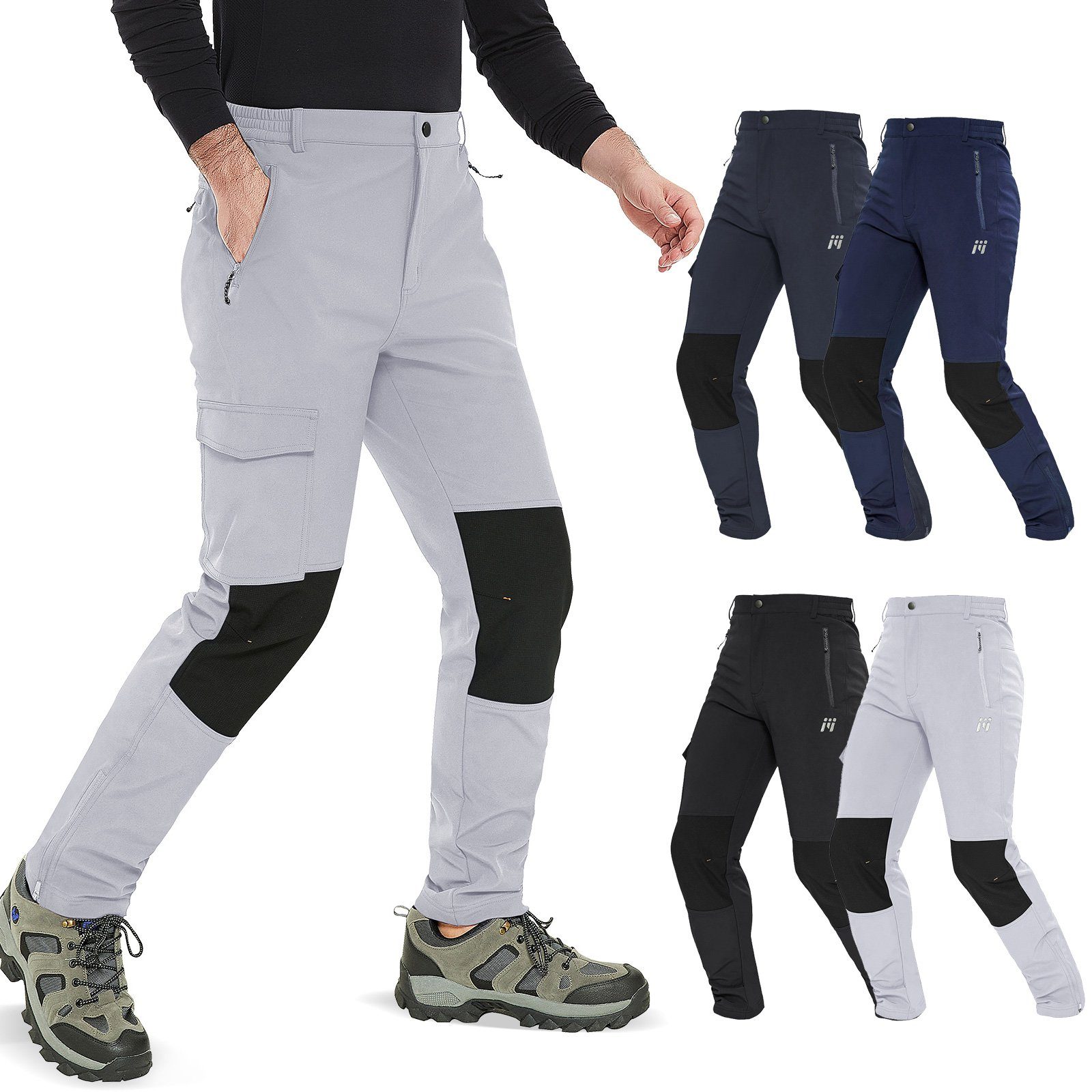 MEETYOO Outdoorhose Herren Wanderhose Fleece (Skihose Trekkinghose, Softshellhose, Lang Hose) Outdoor