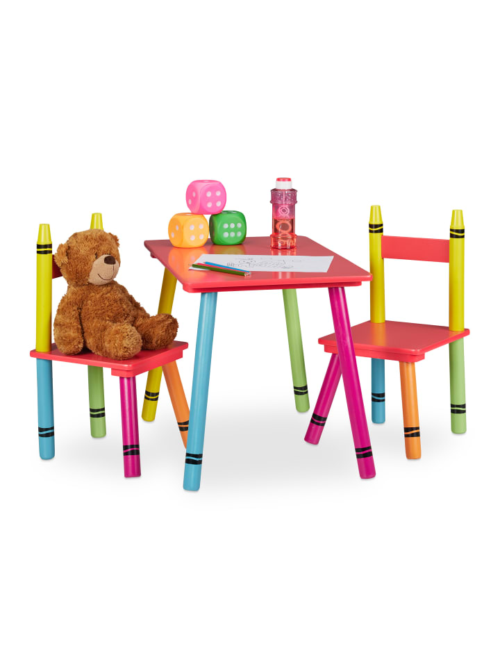 relaxdays 3-tlg. Kindersitzgruppe in Bunt günstig kaufen onesize