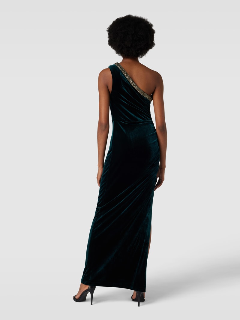 Abendkleid mit One-Shoulder-Träger in smaragdgrün