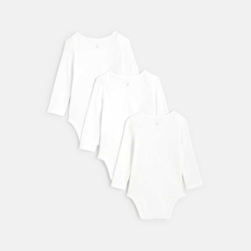 Body col US lapin (lot de 3) blanc naissance