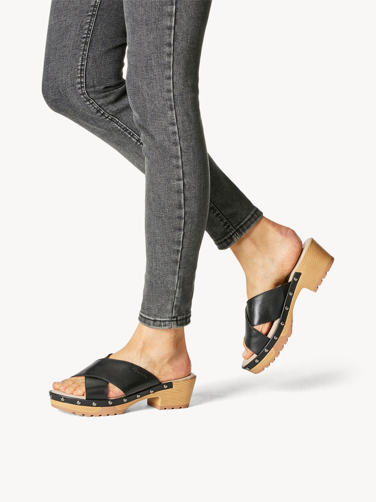 Mule en cuir - noir