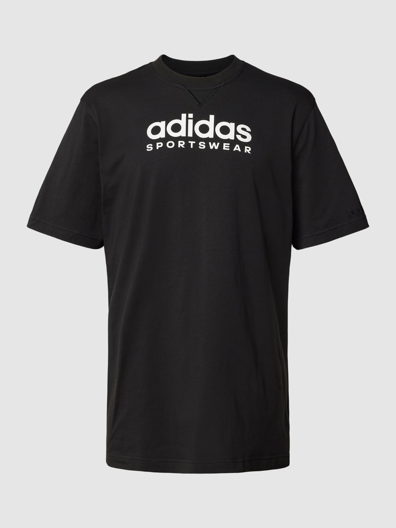 T-Shirt mit Label-Print in schwarz