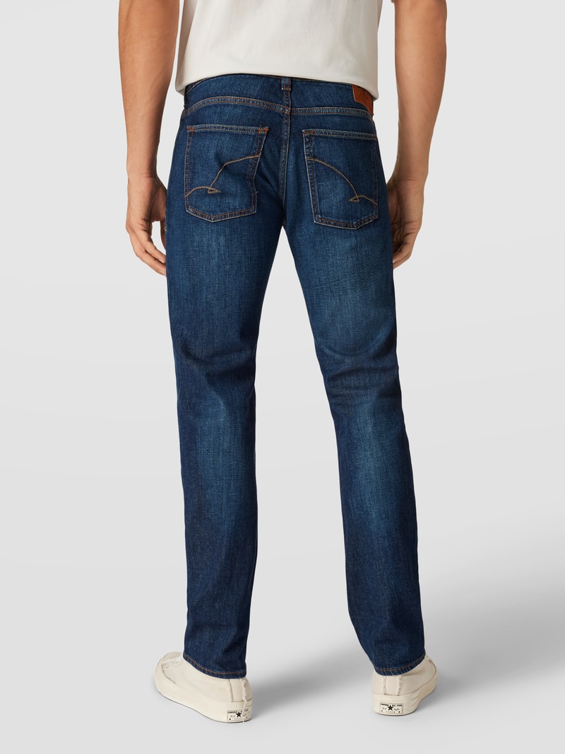 Jeans mit Kontrastnähten Modell 'John Neuer' in marineblau