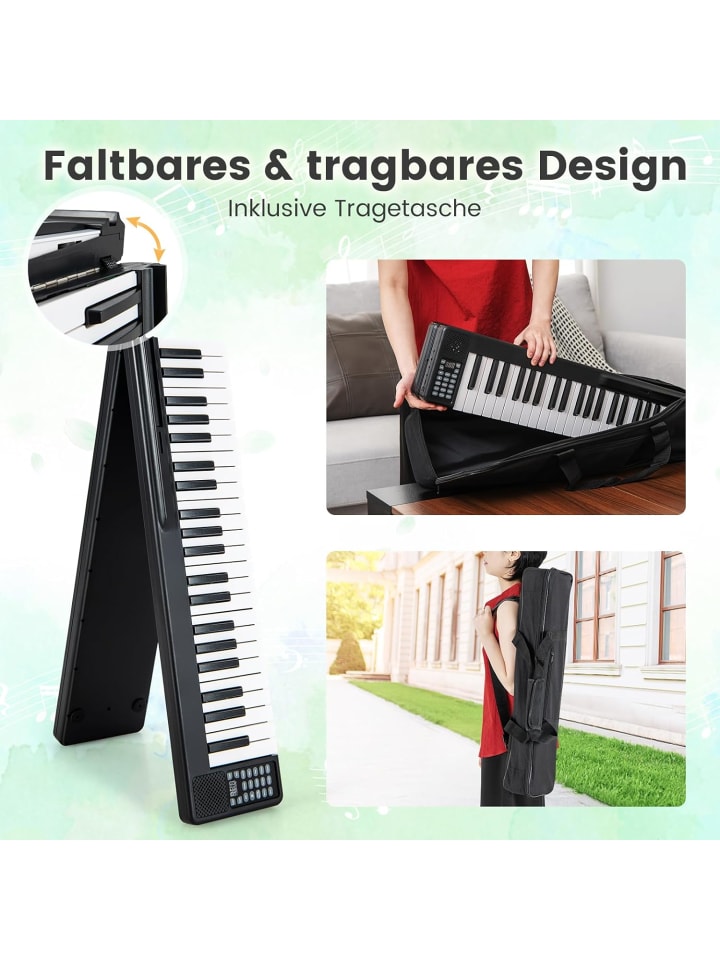 COSTWAY 88 Tastatur digitale Keyboard in Schwarz günstig kaufen onesize