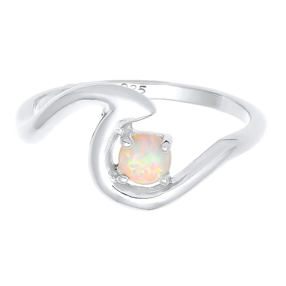 Elli Elli Bague Vageu Mer Geo Opale Synthétique Bague Femme - (925/1000) Argent Bague