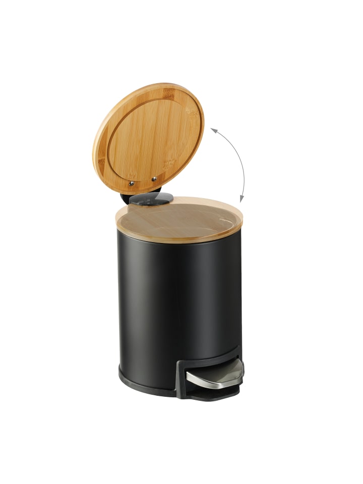 relaxdays Mülleimer Bad in Schwarz - 3 l günstig kaufen onesize