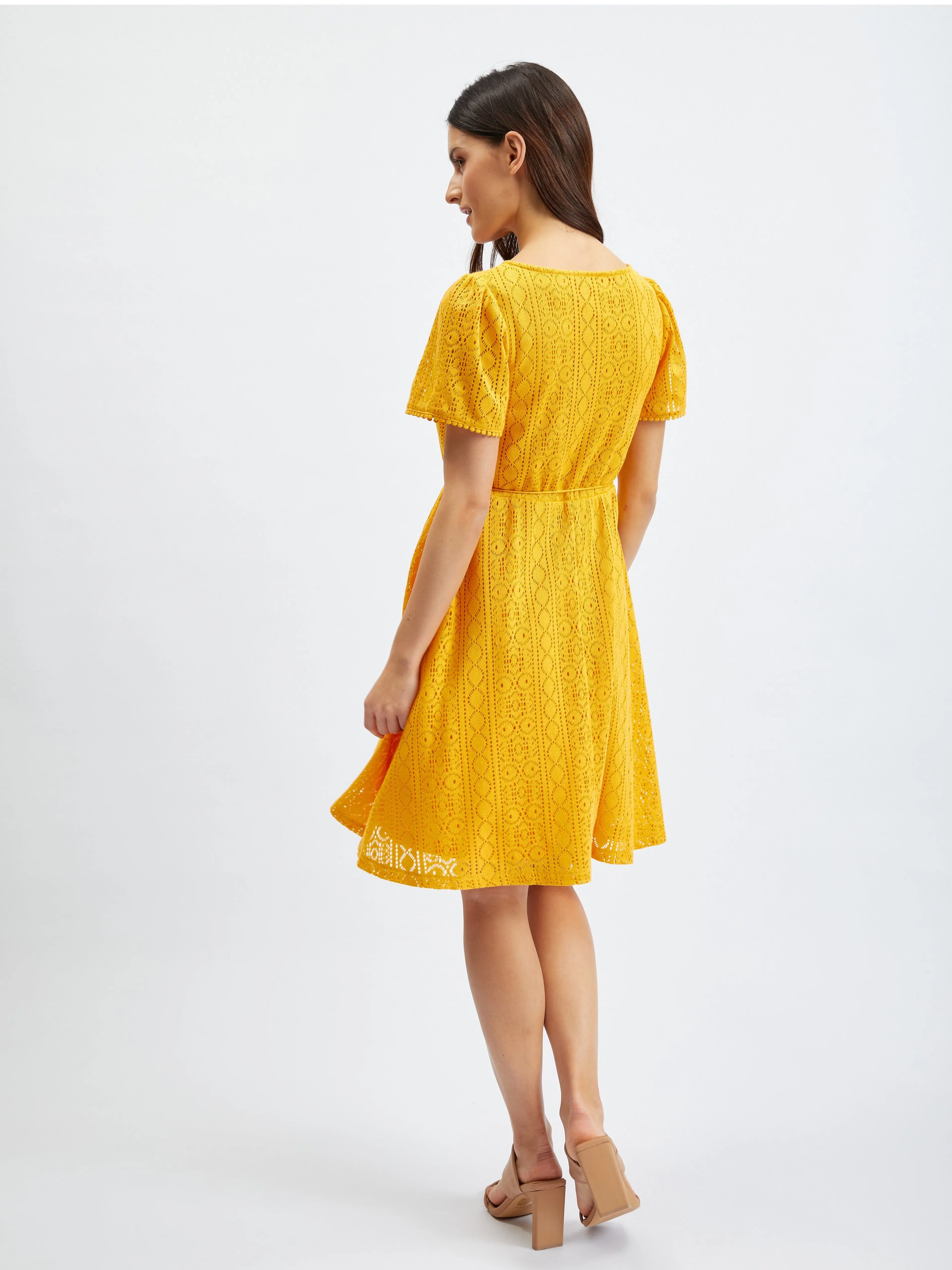 Gelbes gemustertes Damenkleid ORSAY