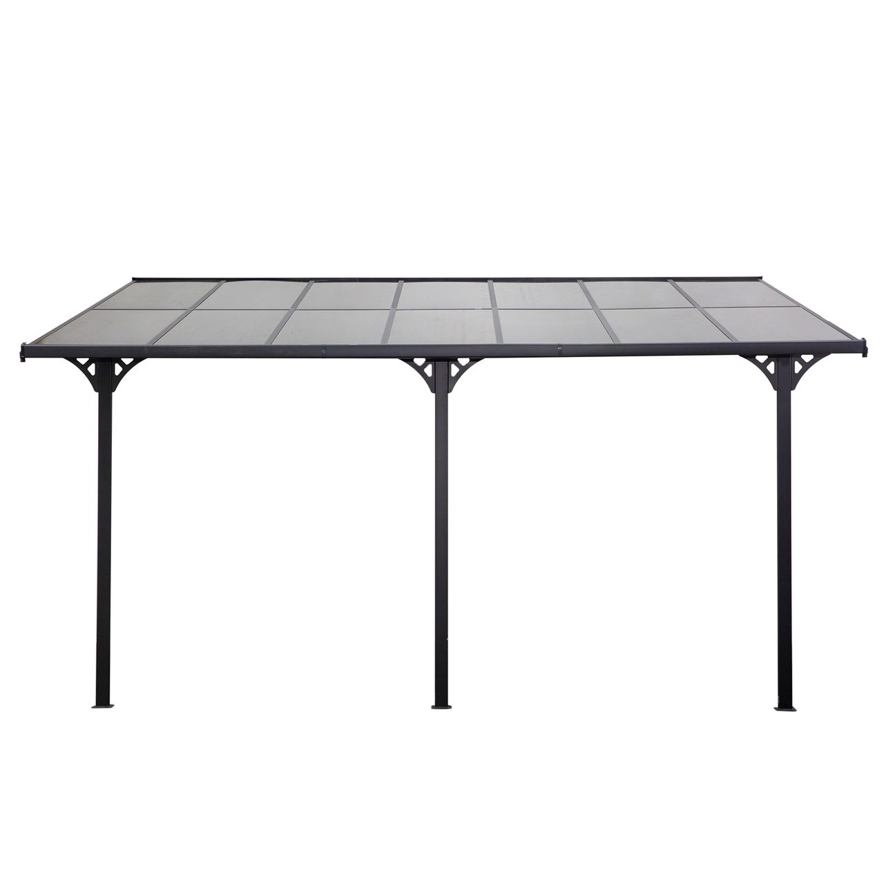 Outsunny Pergola Pavillon 4 x 3 m Gartenpavillon Überdachung Zelt 225-270 cm höhenverstellbar Sonnenschutz Terrassendach Anbaupavillion Aluminium Grau