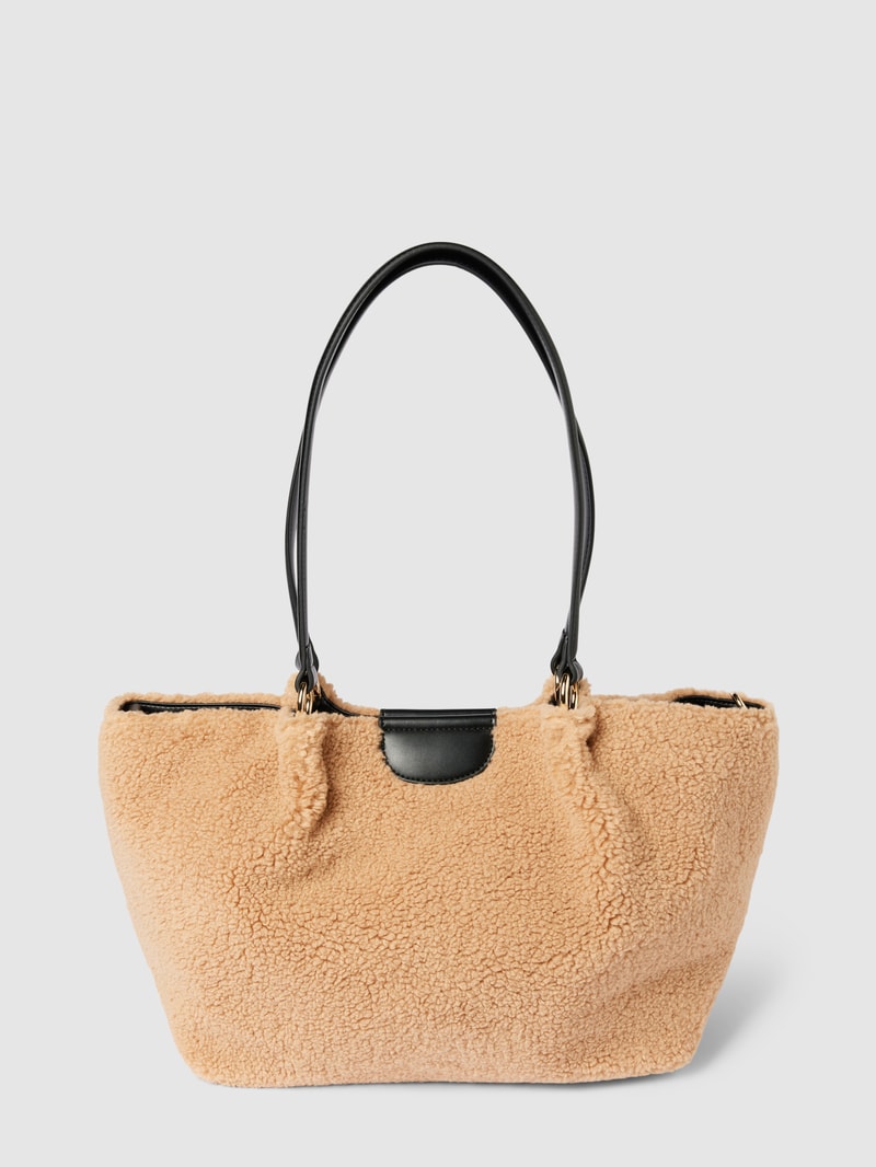 Shopper mit Teddyfell Modell 'JUTIS' in camel