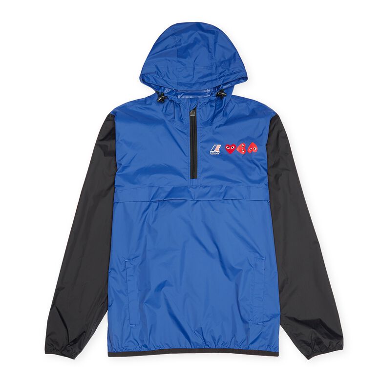Comme des Garcons Play K-Way Half Zip Jacket blue/black
