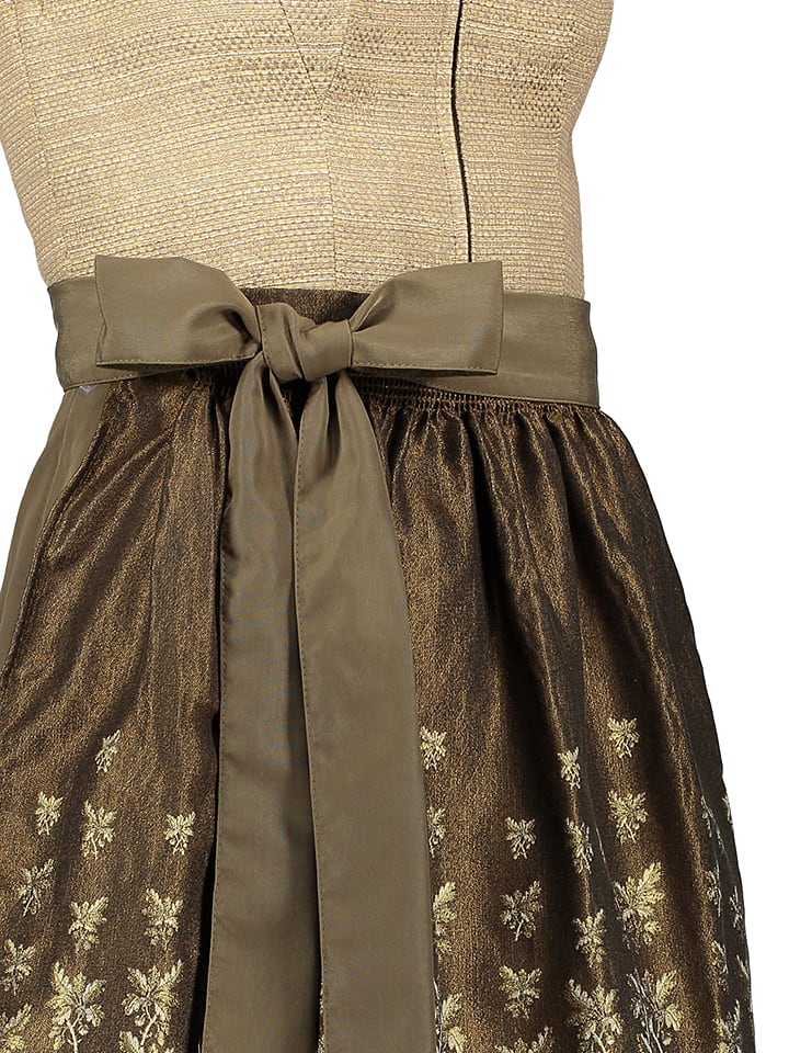 Turi Landhaus Dirndl in Beige/ Braun günstig kaufen