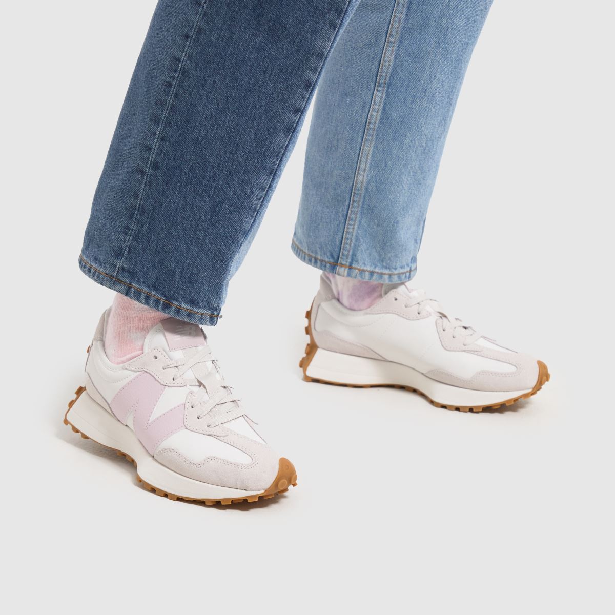 New Balance 327 sportcipő fehér és rózsaszín színben