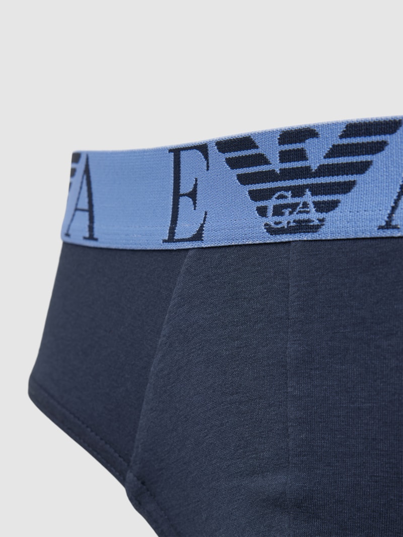 Pants mit elastischem Label-Bund im 3er-Pack in dunkelblau
