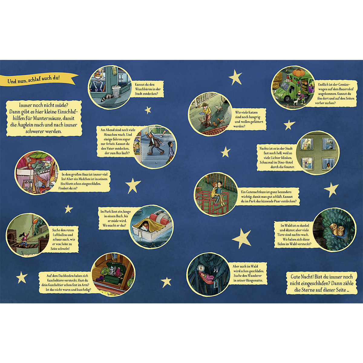 Sterne, Mond und Kuschelzeit. Unser großes Gute-Nacht-Wimmelbuch