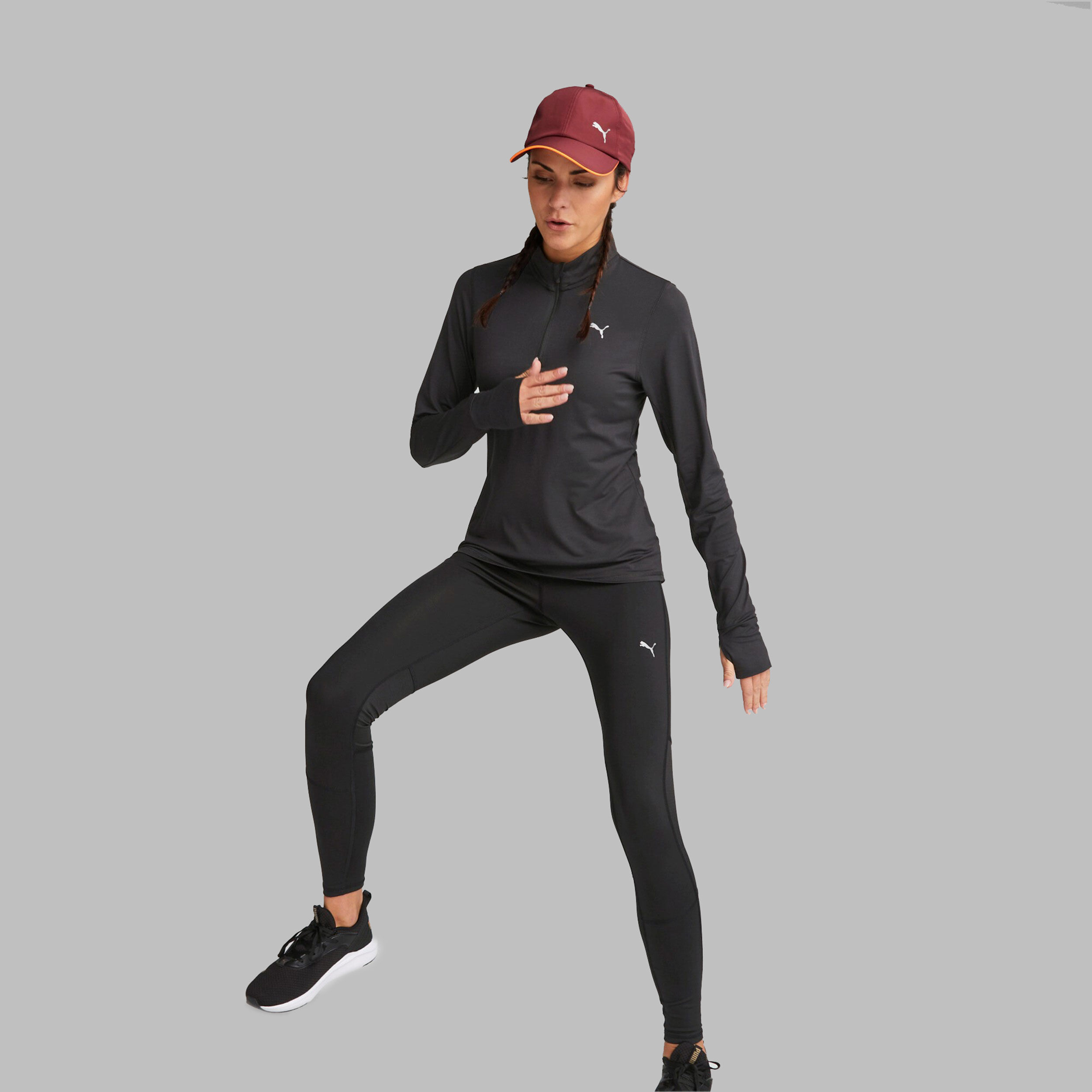 Run Favorite 1/4 Zip Lauftop Damen - Schwarz