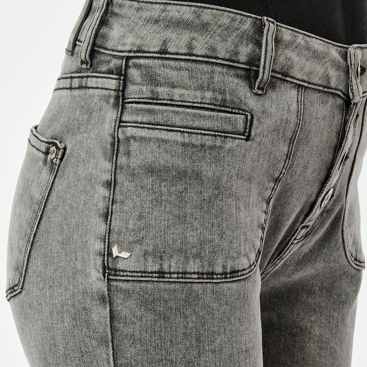 LUCKY  Jean bootcut gris Femme