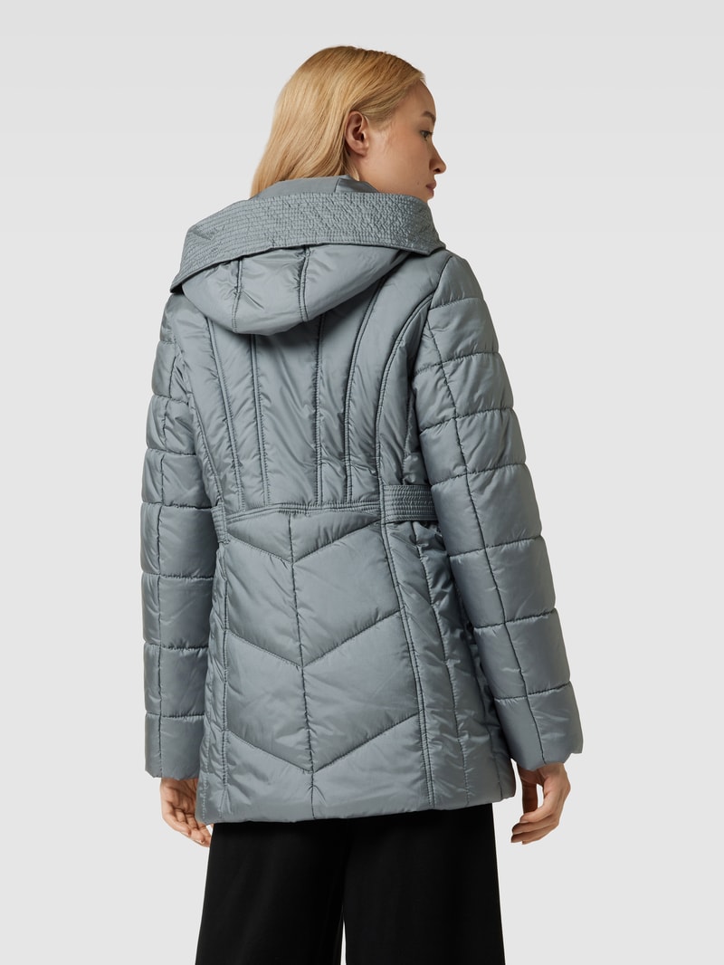 Steppjacke mit Taillengürtel in rauchblau