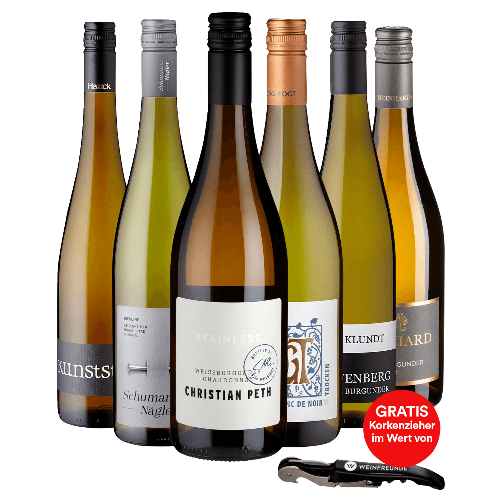 Weinset Weißwein Deutschlands Rebsortenvielfalt, 6er Set, 6x0,75l
