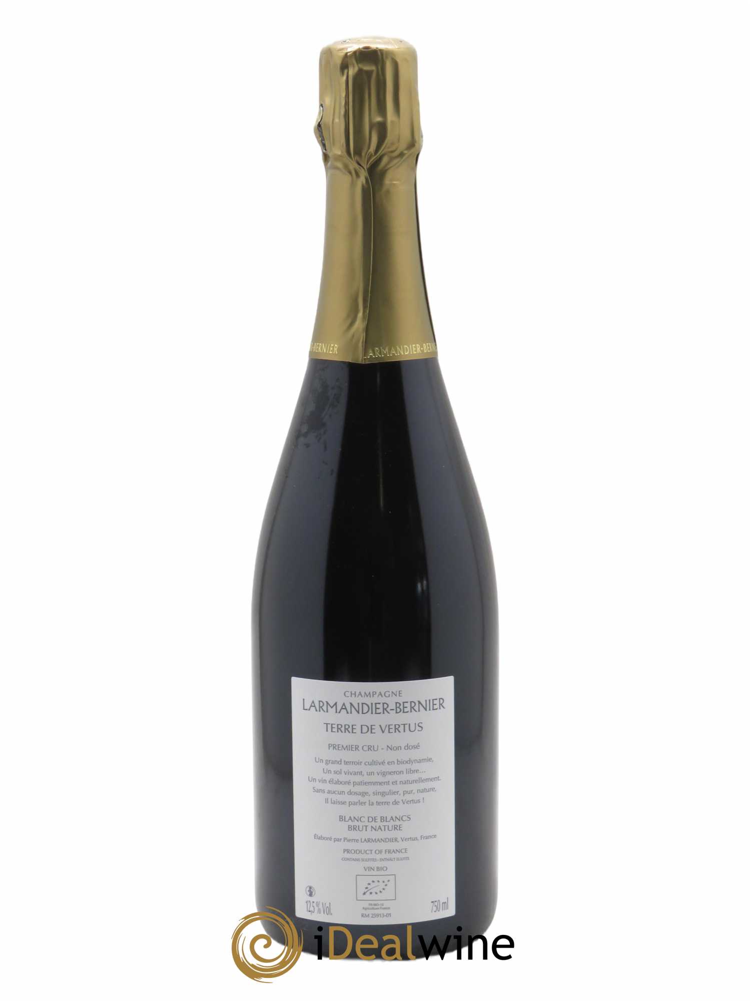 Terre de Vertus Premier Cru Non dosé Larmandier-Bernier  2016 - Lot de 1 Bouteille