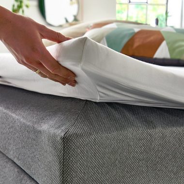 VitaliSpa® Boxspringbett Doppelbett Ehebett 180x200cm Philly Topper Schwarz