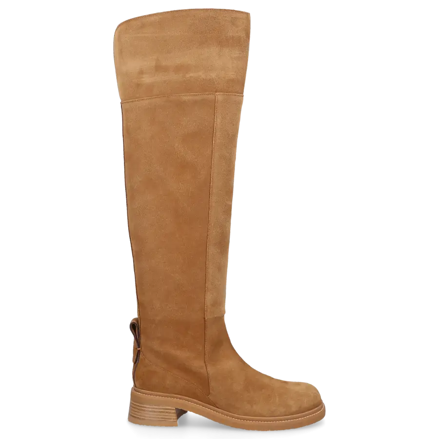 SEE BY CHLOÉ - Overknees BONNI Veloursleder - braun