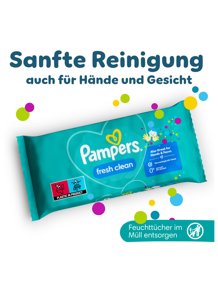 Pampers Pampers Fresh Clean Feuchttücher 15 Packungen = 1200 Feuchttücher günstig kaufen onesize