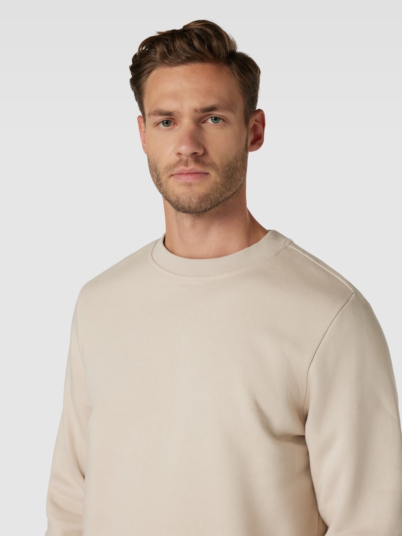 Sweatshirt mit Rundhalsausschnitt Modell 'TILO' in stein