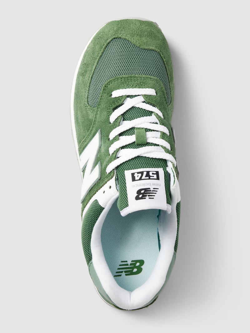 Sneaker aus Leder-Mix in mint