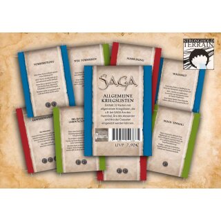 SAGA: Allgemeine Kriegslisten Kartenset (DE)