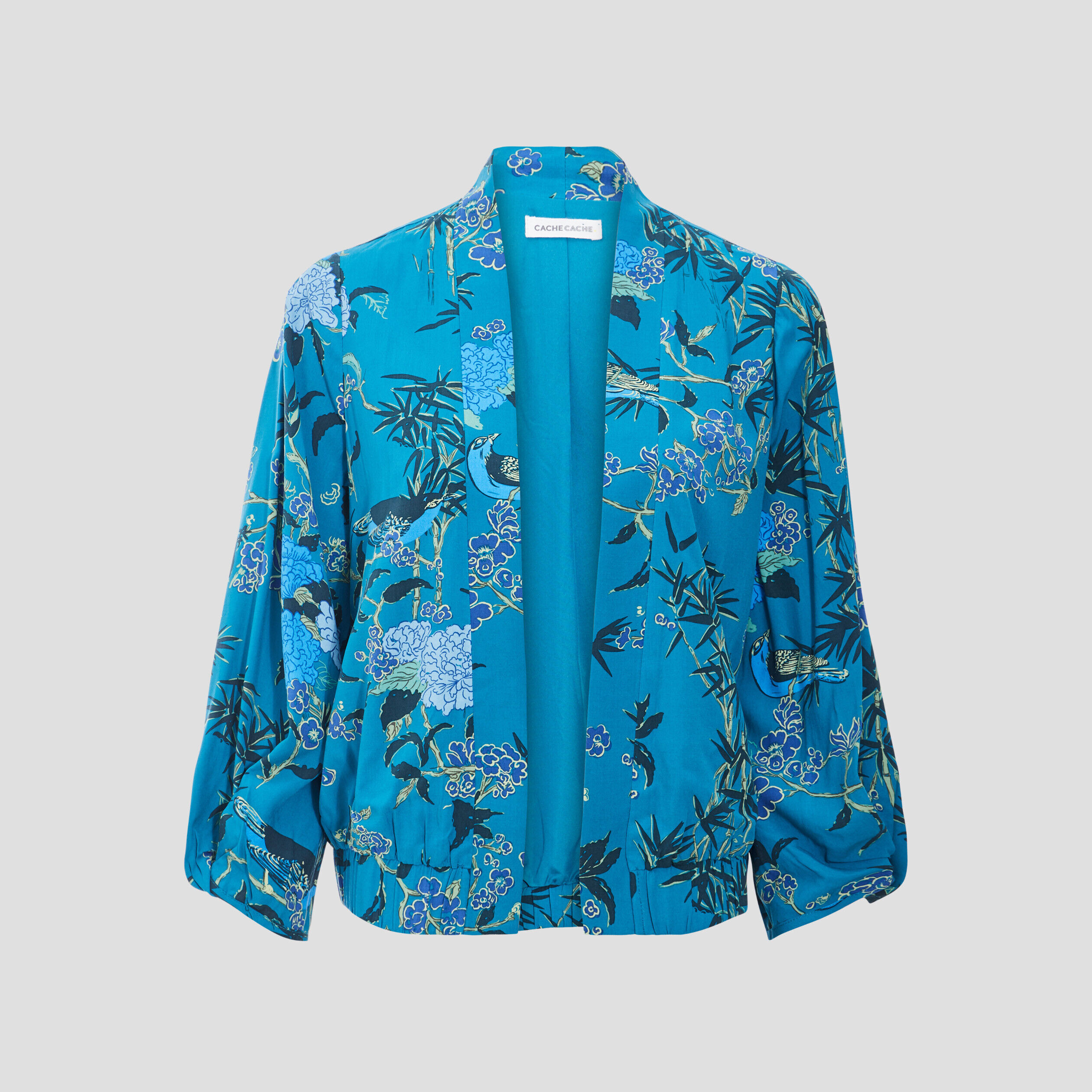 Veste droite manches 3/4 bleu femme | Cache Cache