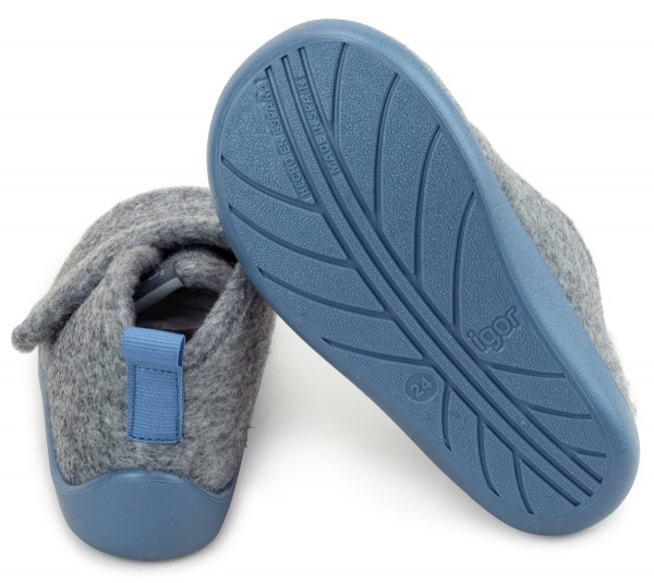 Igor ~ Comfi Hausschuh ~ Grau/Blau