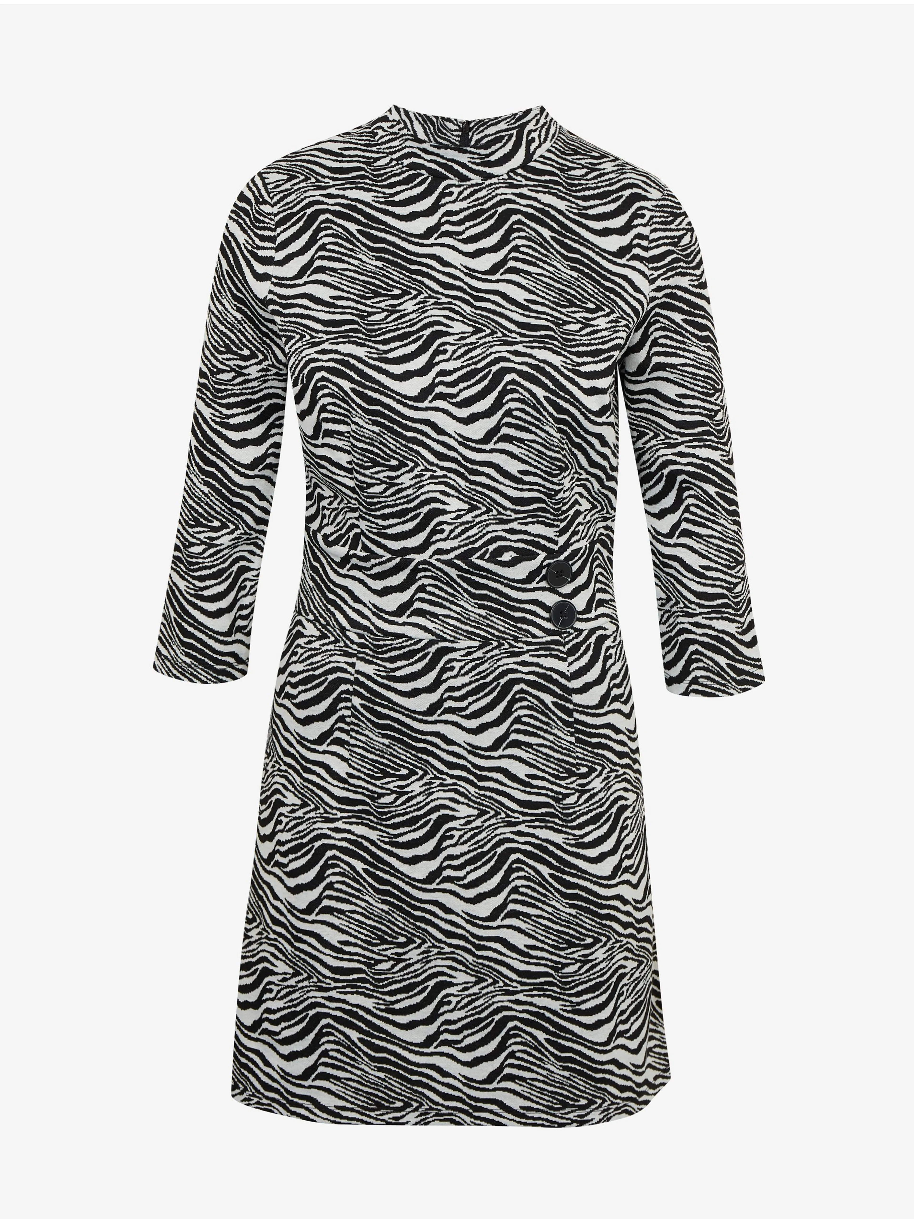 Schwarz-weißes gemustertes Damenkleid ORSAY