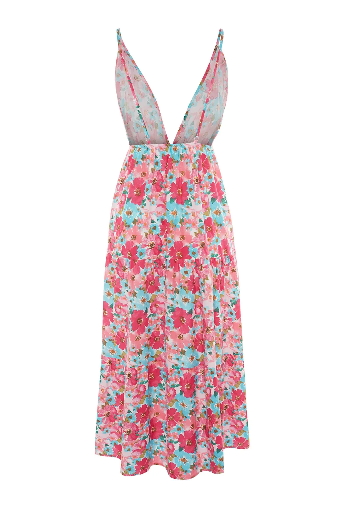 Trendyol Collection  Maxi-Strandkleid aus Webstoff mit Blumenmuster TBESS23EL00146