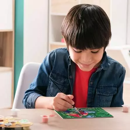 CreArt Bunte Papageien - Malen nach Zahlen für Kinder ab 9 Jahren
