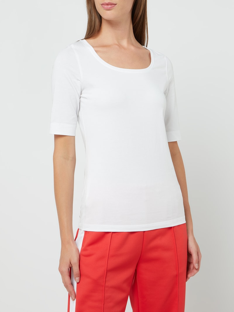 T-Shirt mit 1/2-Arm Modell 'Daily' in weiß