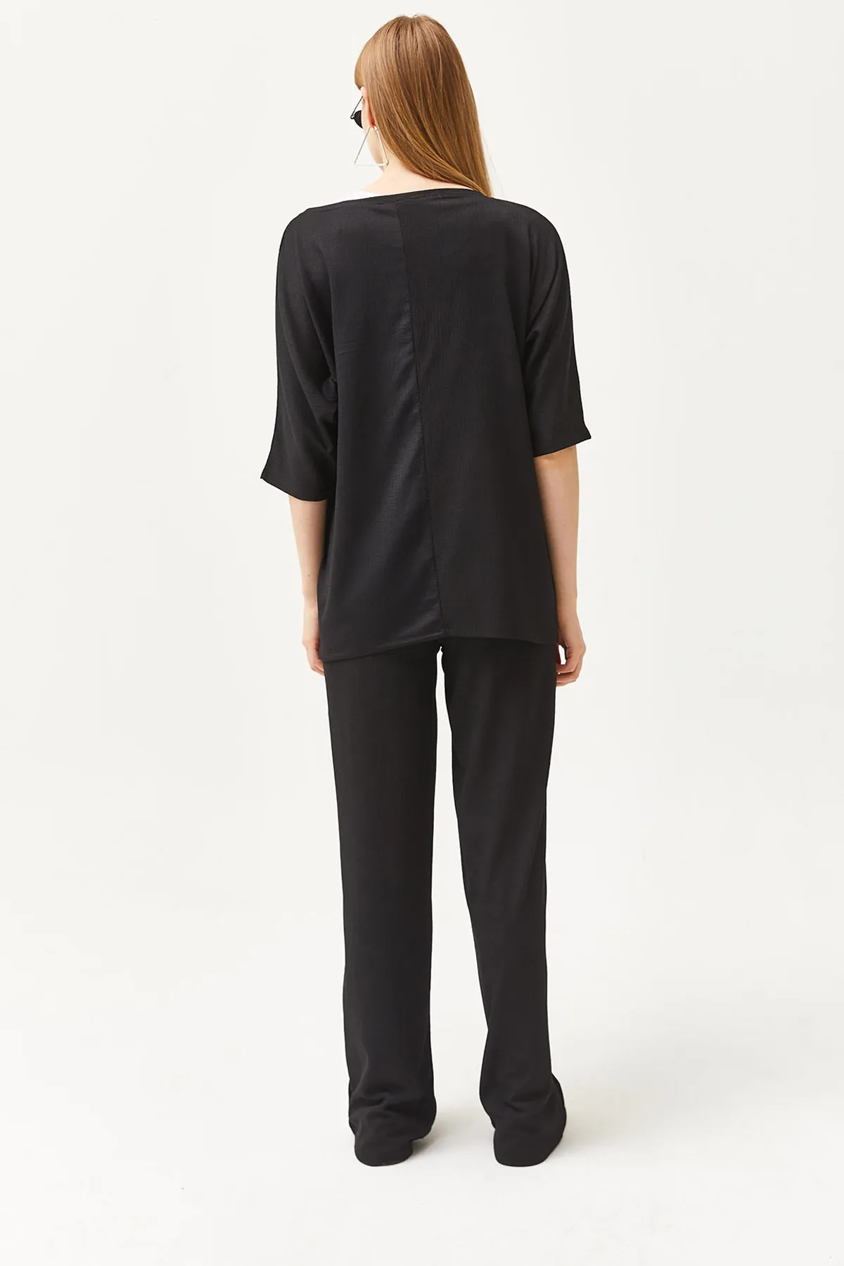 Olalook  Schwarzes Athlete-Bluse-Hosen-3-teiliges Set für Damen TKM-19000272